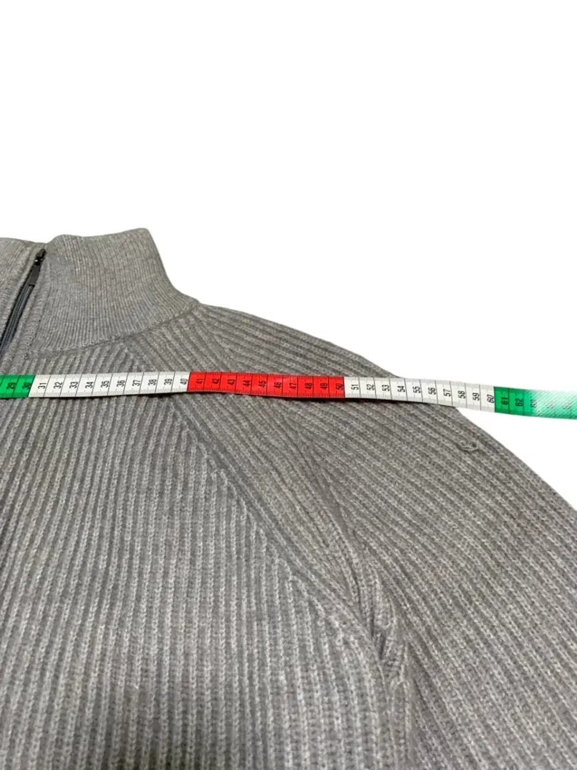 L)그레이 하프넥 니트 스웨터 반집업 심플패턴 회색 상품이미지6