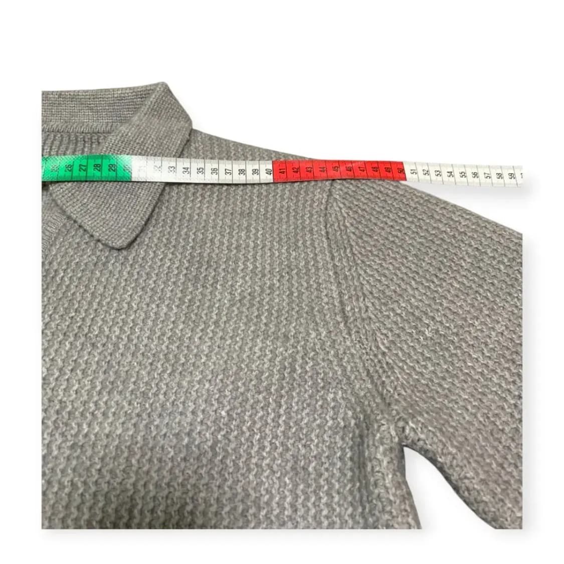 M)그레이 카라넥 니트 긴팔 티셔츠 캐주얼니트 상품이미지3