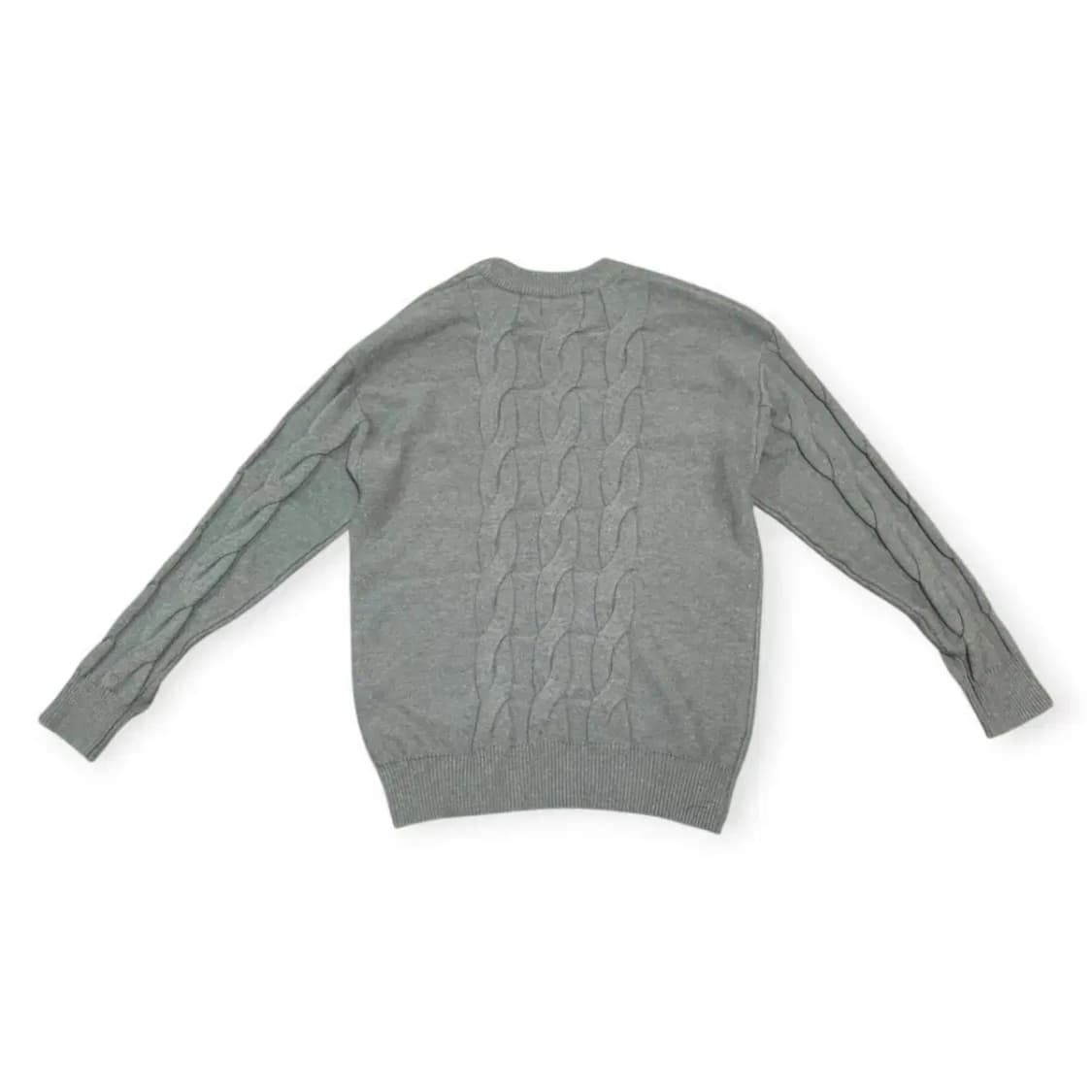 L)그레이 꽈배기 긴팔 니트 스웨트 라운드넥 스웨터 상품이미지2