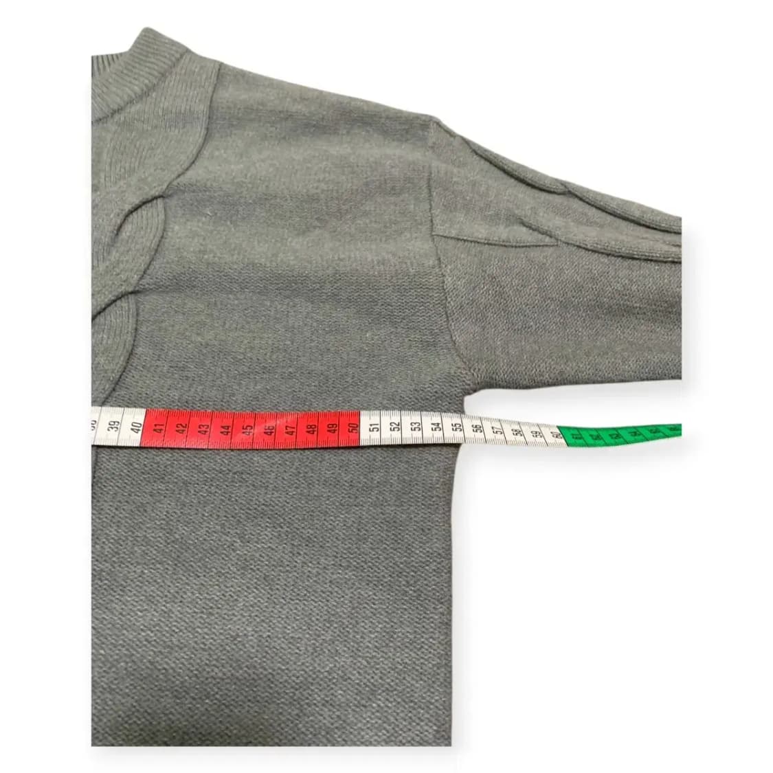 L)그레이 꽈배기 긴팔 니트 스웨트 라운드넥 스웨터 상품이미지3