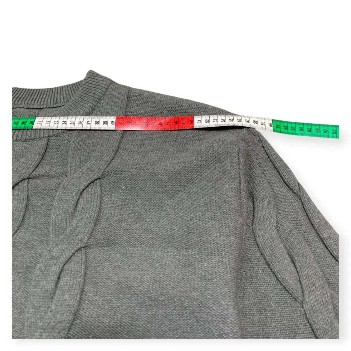 L)그레이 꽈배기 긴팔 니트 스웨트 라운드넥 스웨터 상품이미지5