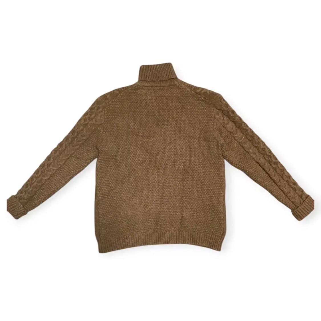 XL)브라운 케이블 니트 터틀넥 스웨터 상품이미지2