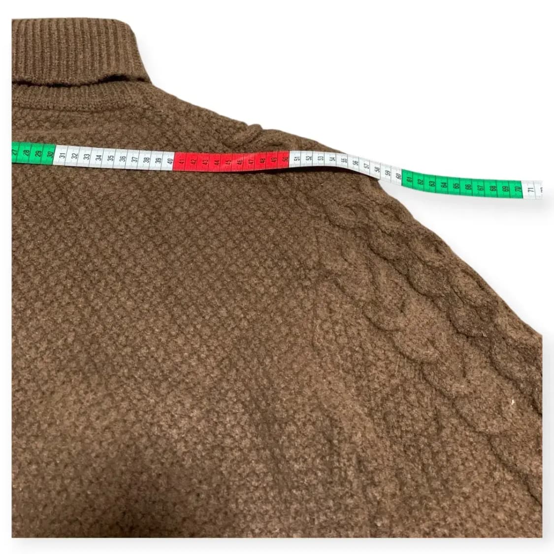 XL)브라운 케이블 니트 터틀넥 스웨터 상품이미지3