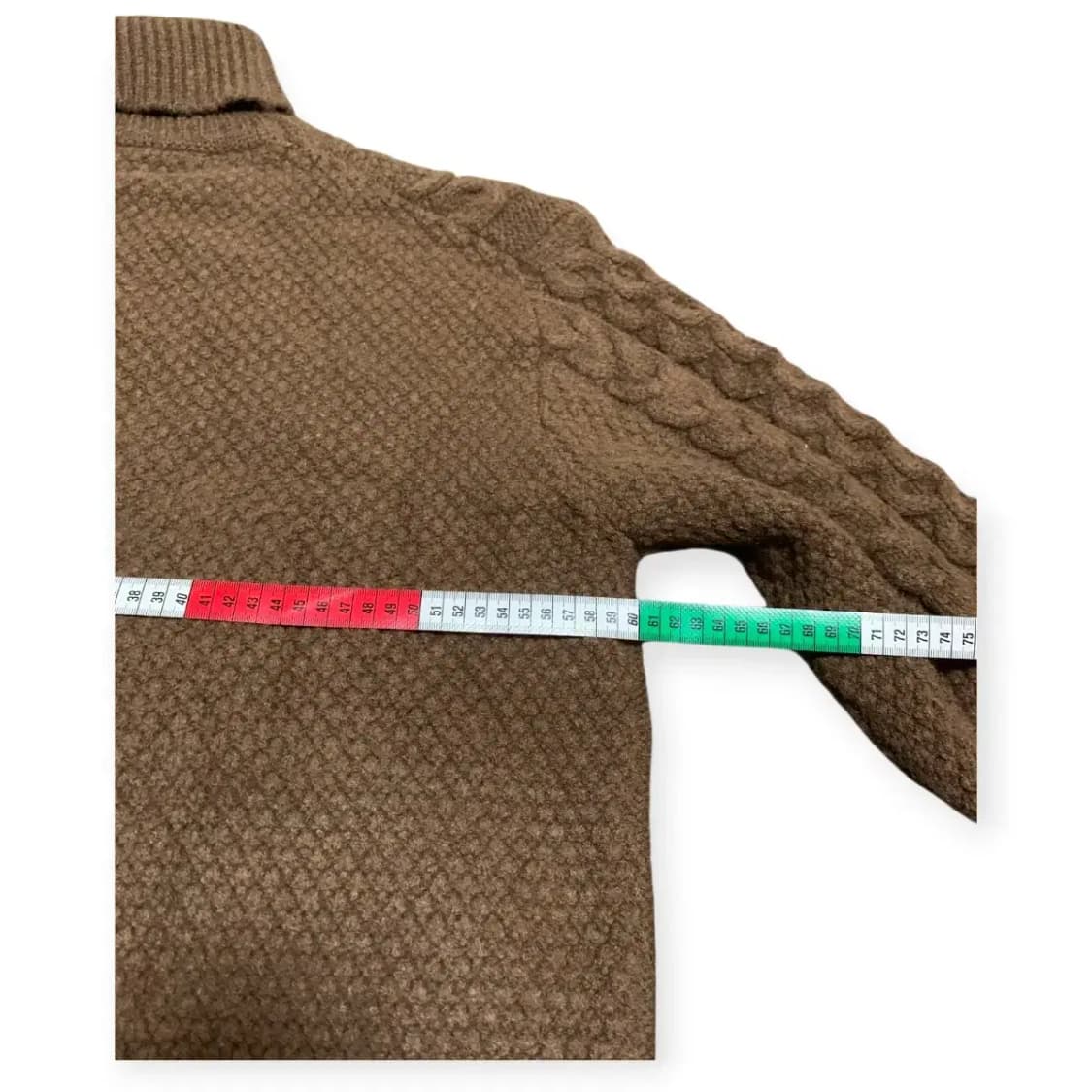XL)브라운 케이블 니트 터틀넥 스웨터 상품이미지4