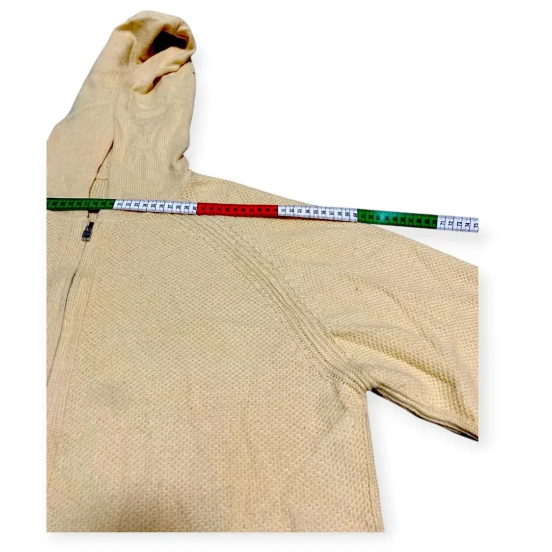 XL)바닐라 니트 후드집업 시보리 밑단 삼선 트레이닝복 상의 상품이미지3