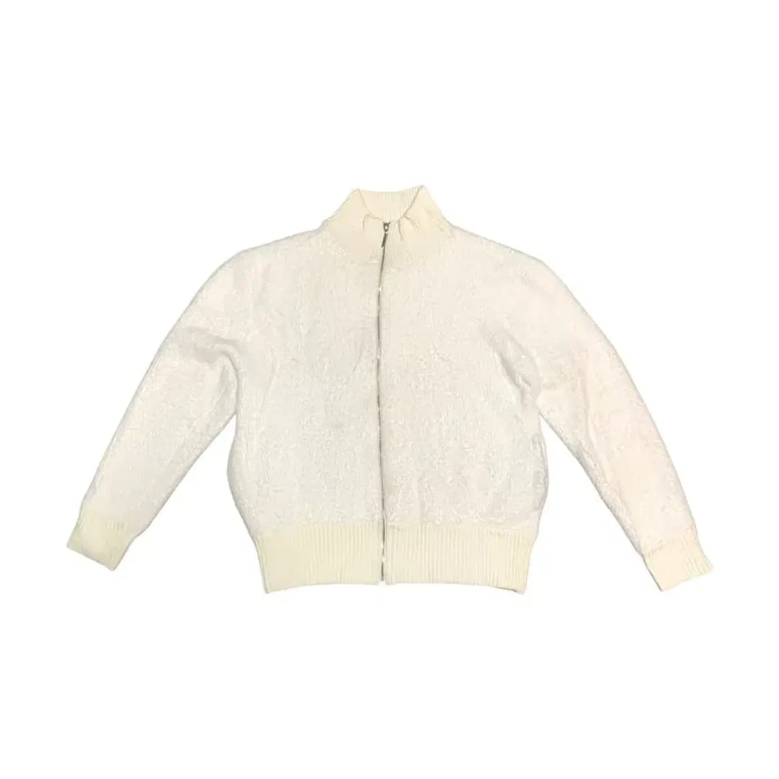 XL아이보리 앙고라 화이트 니트 집업 가디건 상품이미지1