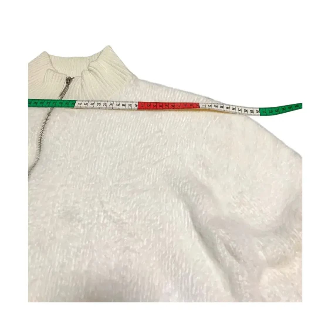 XL아이보리 앙고라 화이트 니트 집업 가디건 상품이미지3
