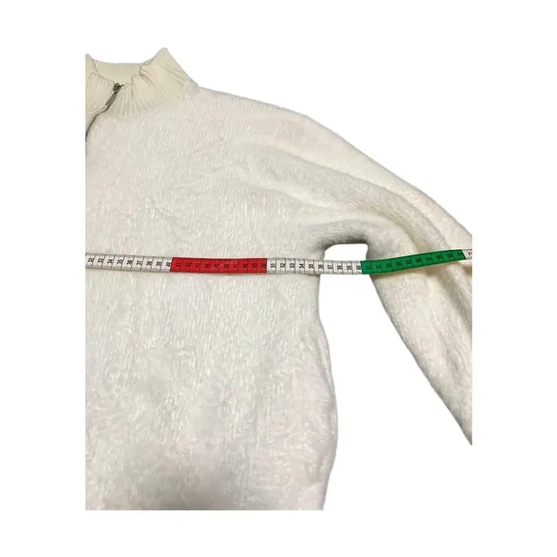 XL아이보리 앙고라 화이트 니트 집업 가디건 상품이미지4