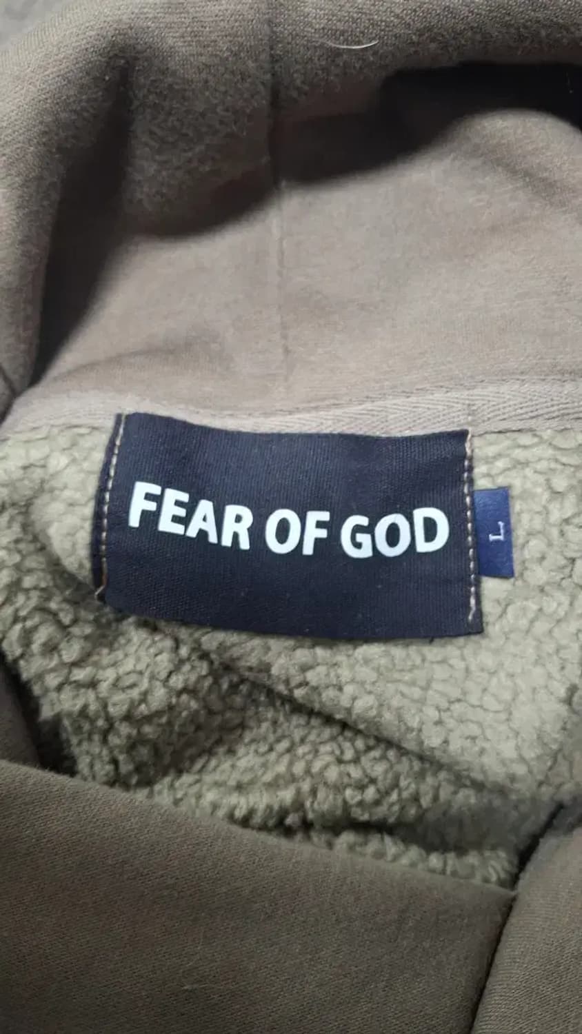 L)피어오브갓 피오갓 에센셜 밤색 오버핏 후드 티셔츠 상품이미지7