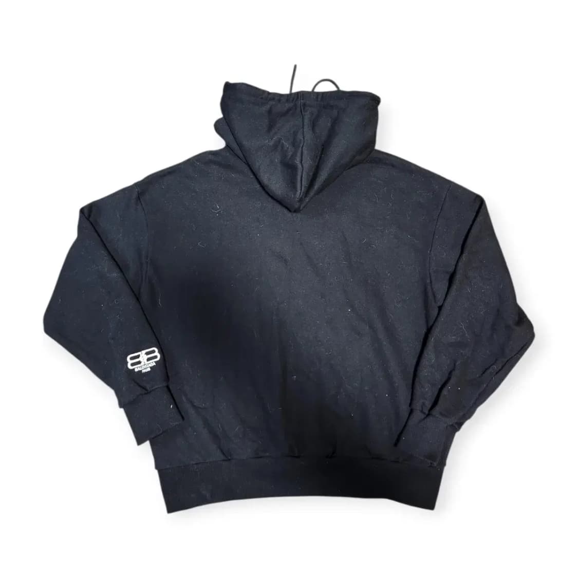 M)발렌시아가 빈티지 커스텀 리메이크 블랙 로고 후드티 상품이미지5