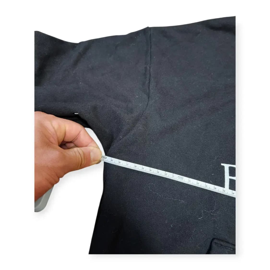 M)발렌시아가 빈티지 커스텀 리메이크 블랙 로고 후드티 상품이미지7