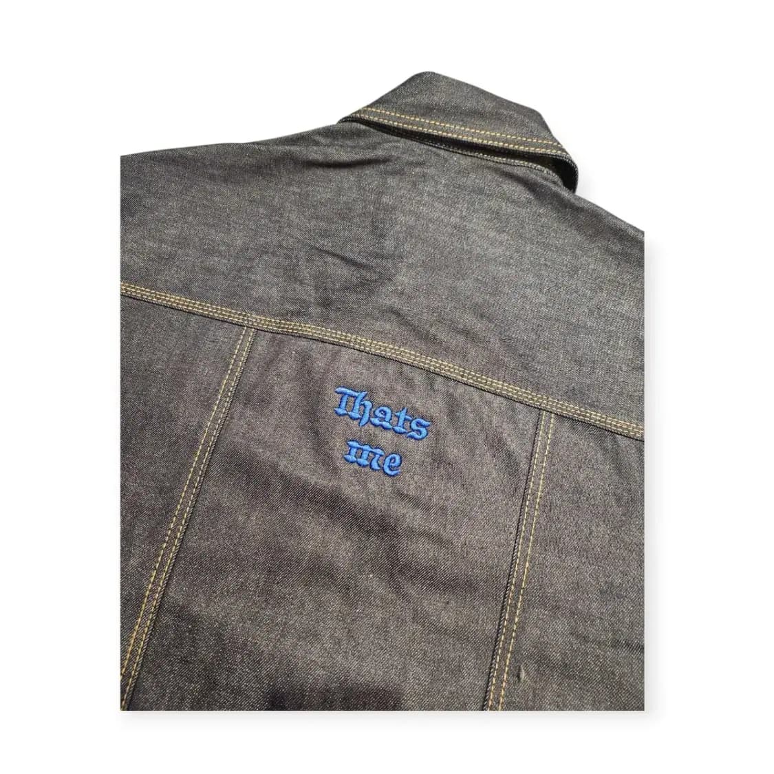 2XL)아워포켓츠 그리드 커브드 슬리브 데님 워크 자켓 인디고 데님 상품이미지3