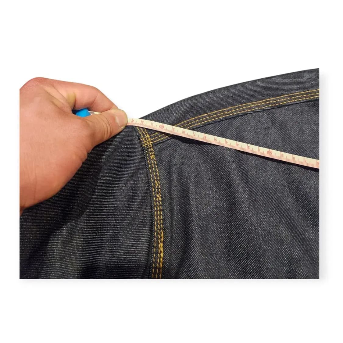 2XL)아워포켓츠 그리드 커브드 슬리브 데님 워크 자켓 인디고 데님 상품이미지8