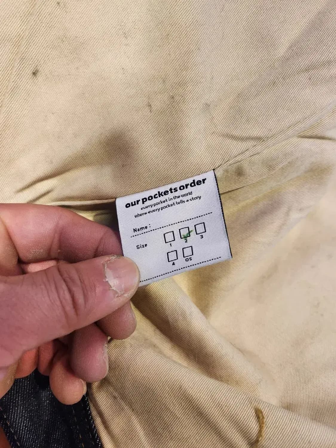 2XL)아워포켓츠 그리드 커브드 슬리브 데님 워크 자켓 인디고 데님 상품이미지9