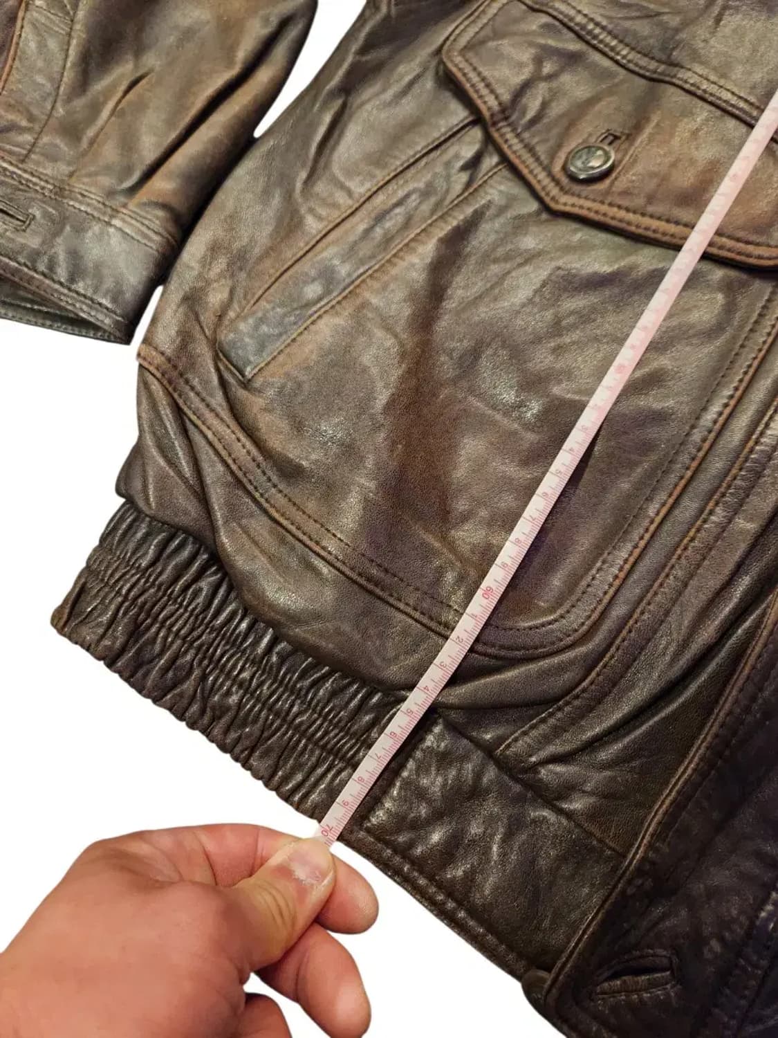 105)입생로랑 YSL 브라운 가죽 거위털 봄버 자켓 Ma1 마원 탑건 상품이미지5