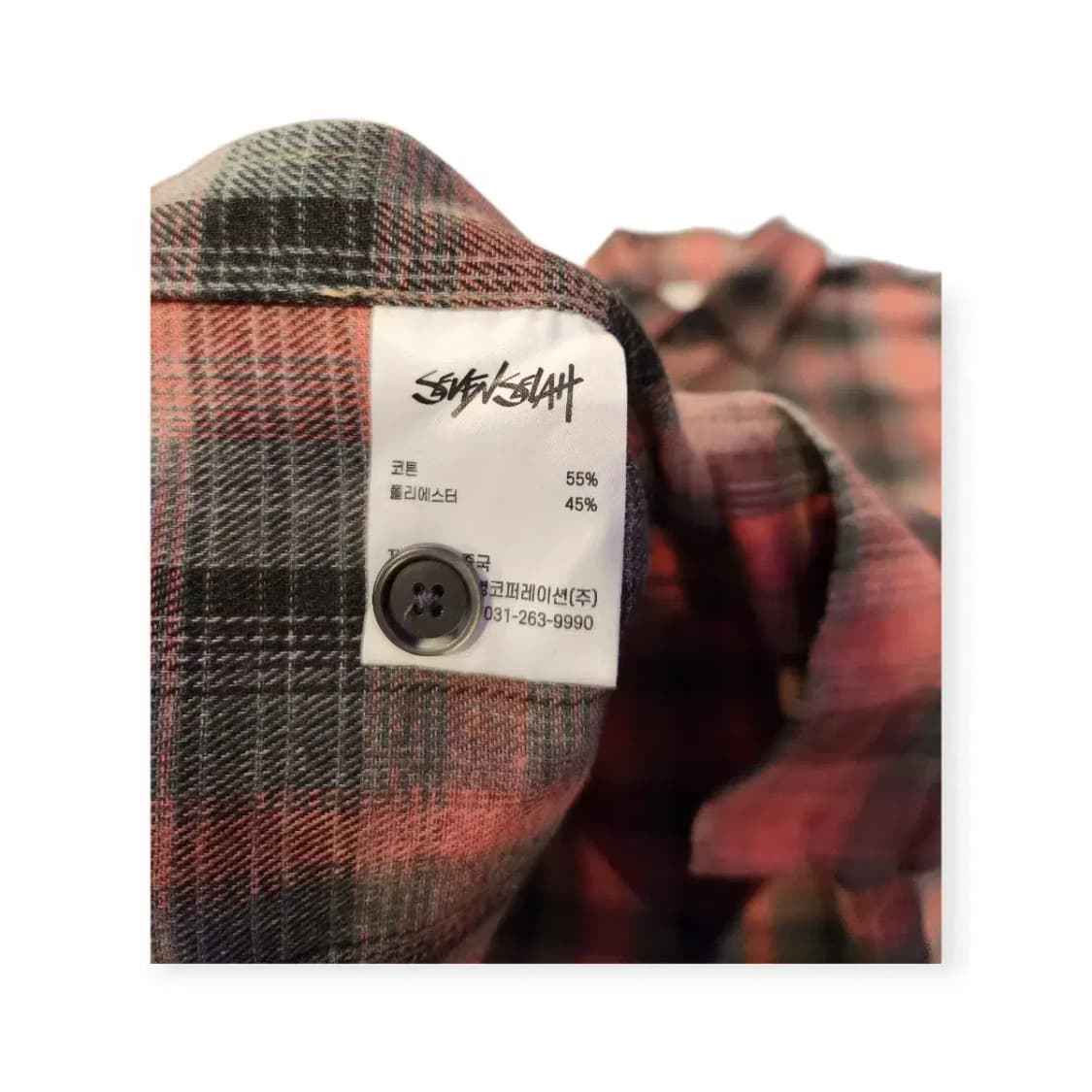 XL)세븐셀라 빈티지 체크셔츠 남방 와이셔츠 빈티지레드 상품이미지3