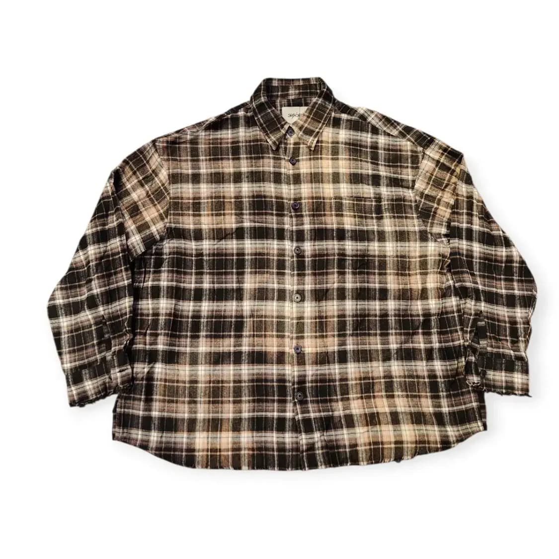 XL)세븐셀라 빈티지 체크셔츠 남방 와이셔츠 빈티지브라운 상품이미지1