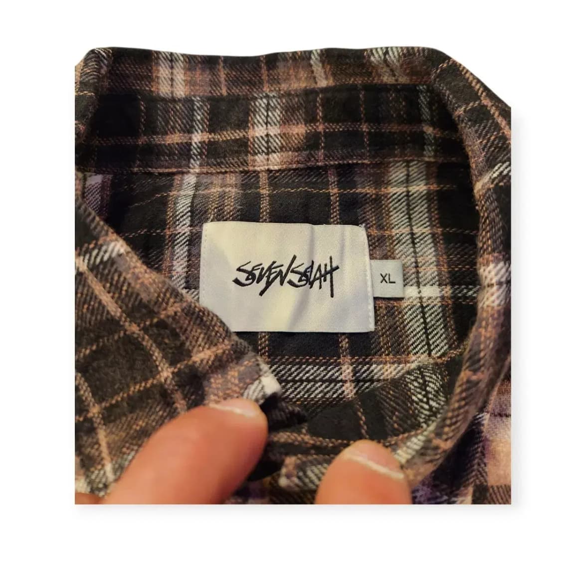 XL)세븐셀라 빈티지 체크셔츠 남방 와이셔츠 빈티지브라운 상품이미지3