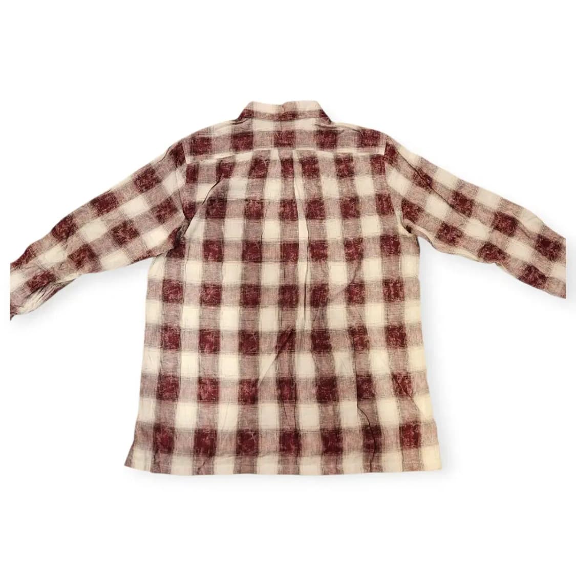 2Size)WOOSUK 우석 빈티지 체크 셔츠 남방 긴팔 레드 상품이미지2