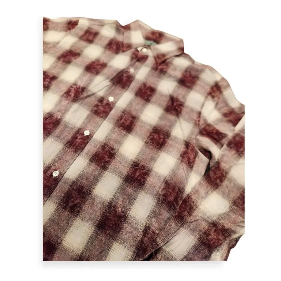 2Size)WOOSUK 우석 빈티지 체크 셔츠 남방 긴팔 레드 상품이미지5