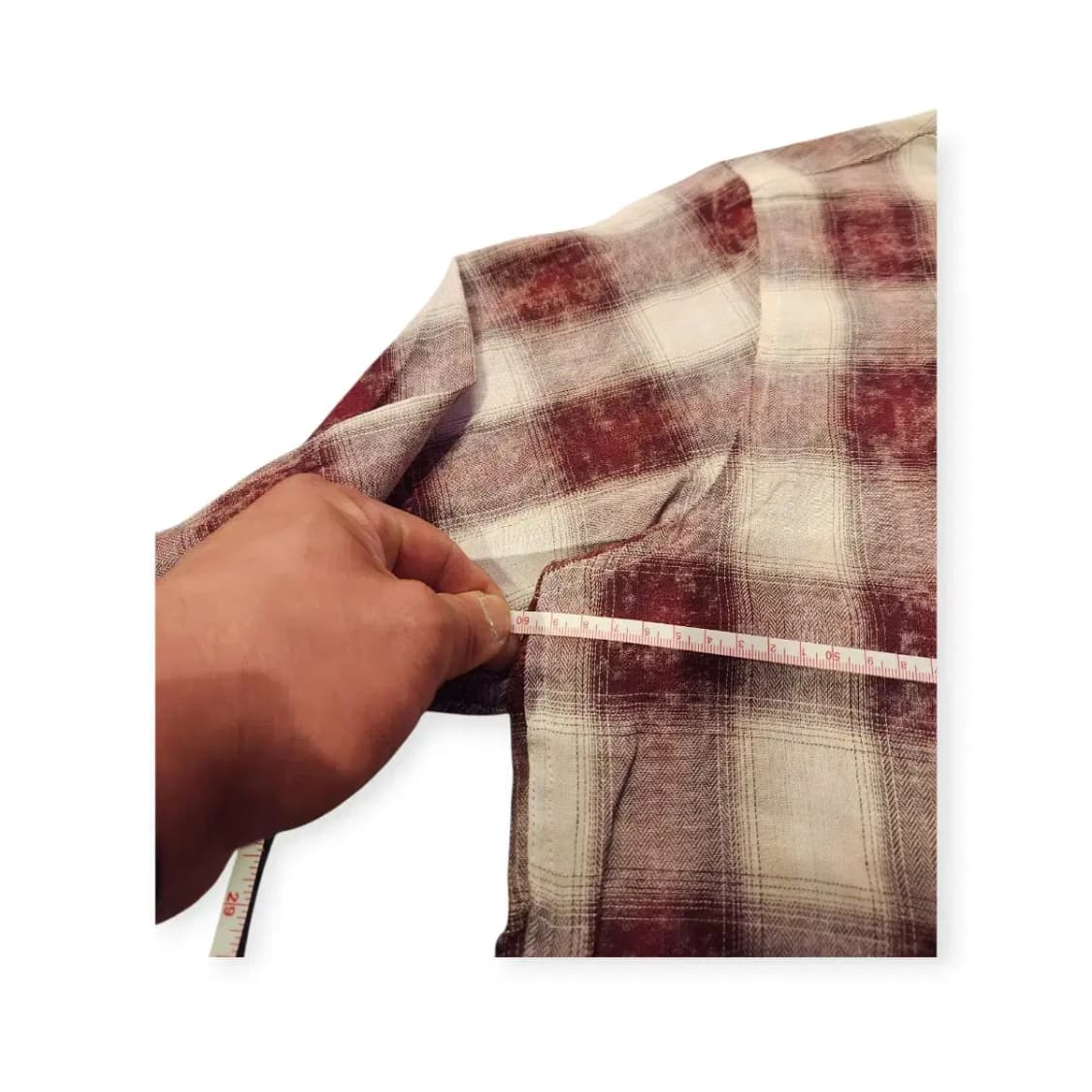 2Size)WOOSUK 우석 빈티지 체크 셔츠 남방 긴팔 레드 상품이미지6