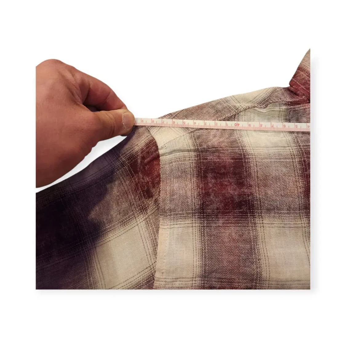 2Size)WOOSUK 우석 빈티지 체크 셔츠 남방 긴팔 레드 상품이미지8