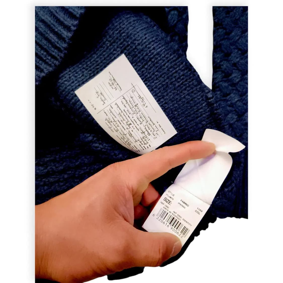 L)네이비 와플 니트집업 가디건 알파카 남색 가디건 니트자켓 니트점퍼 상품이미지3