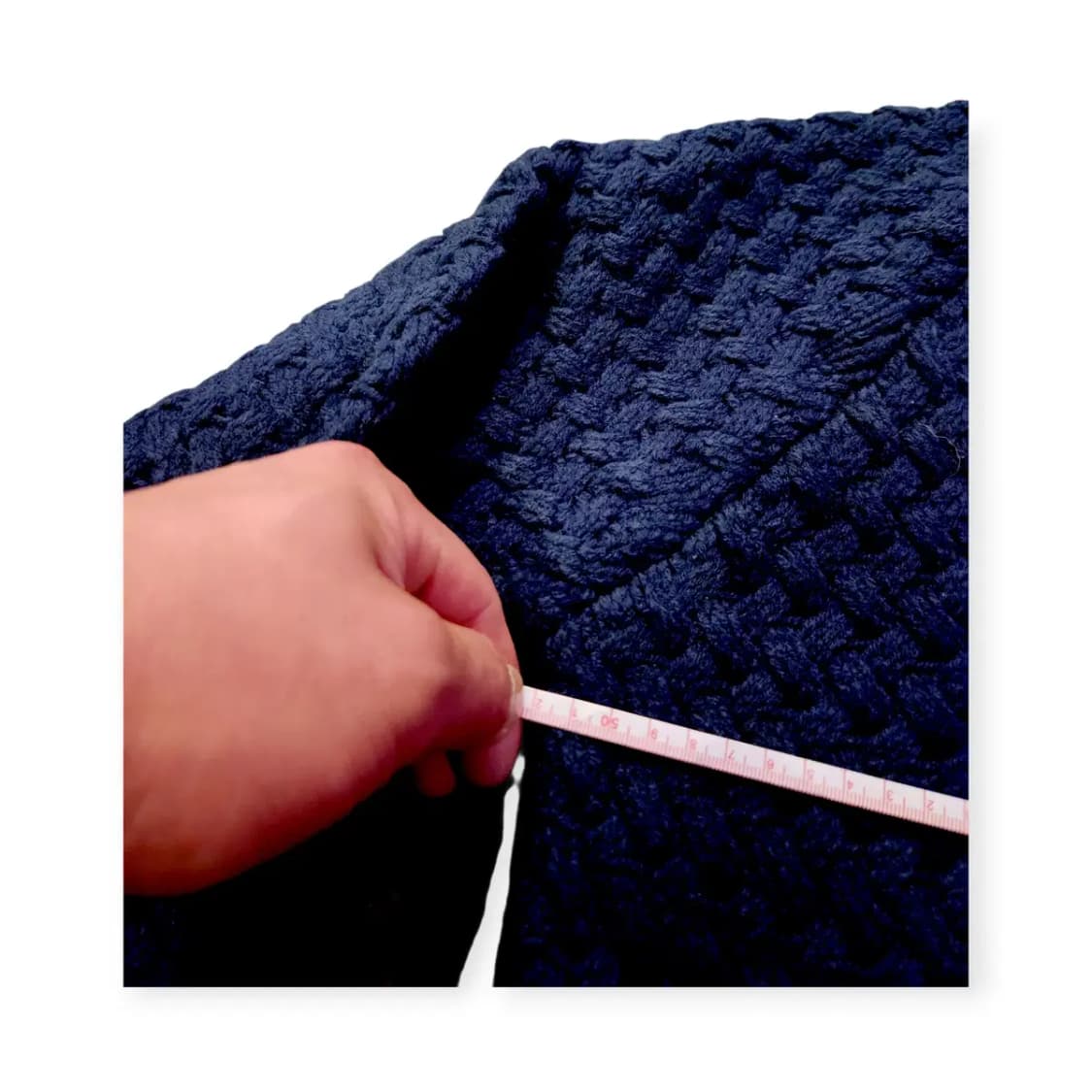 L)네이비 와플 니트집업 가디건 알파카 남색 가디건 니트자켓 니트점퍼 상품이미지5