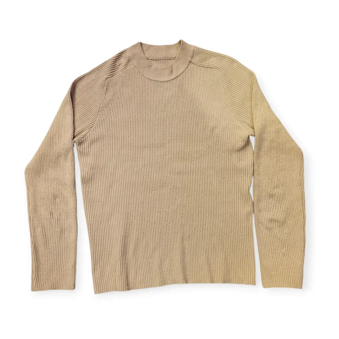 L)베이지 머슬핏 니트 롱슬리브 맨투맨 슬림핏 상품이미지1