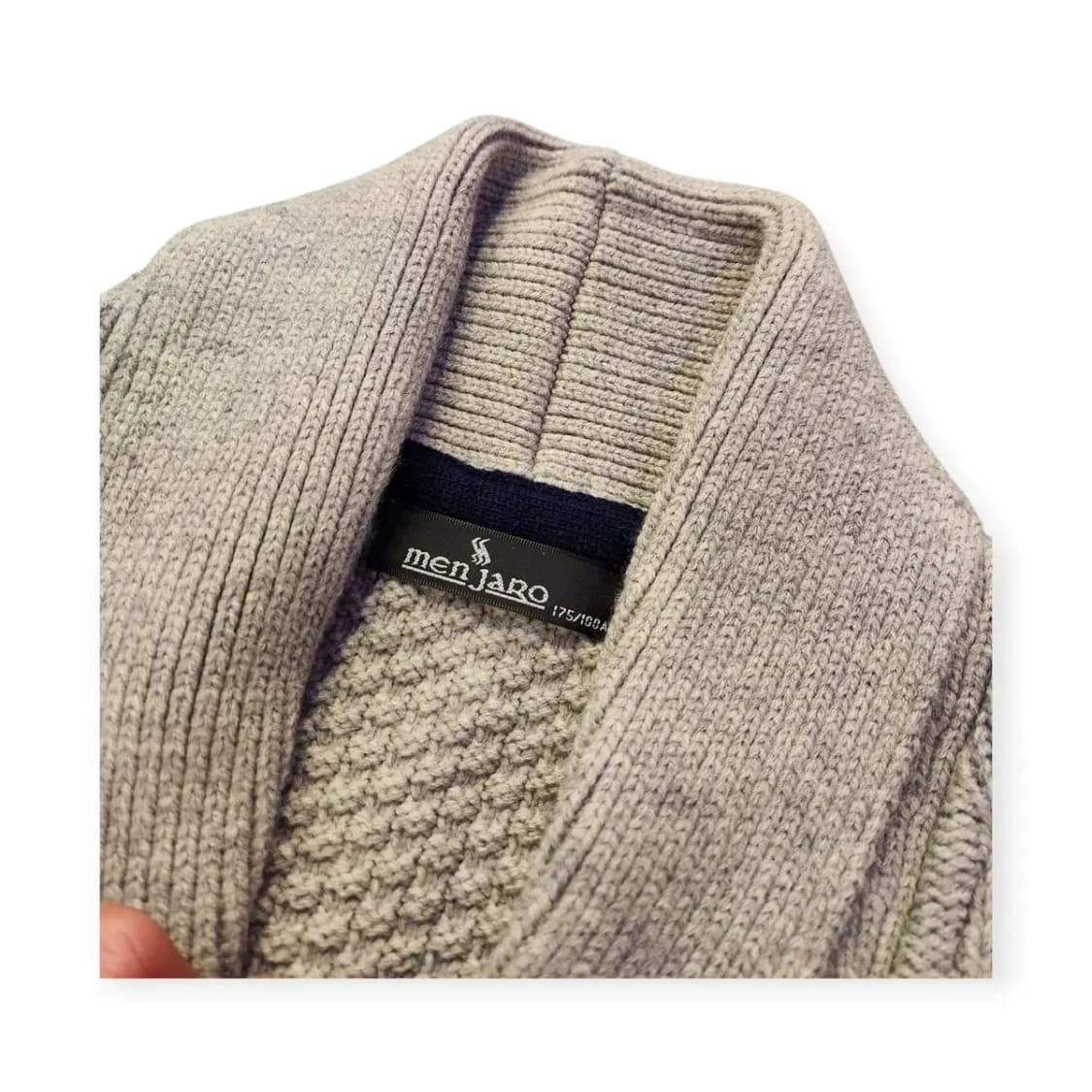 L)MEN JARO 그레이 니트 꽈배기 케이블 가디건 단추가디건 두꺼운 상품이미지3