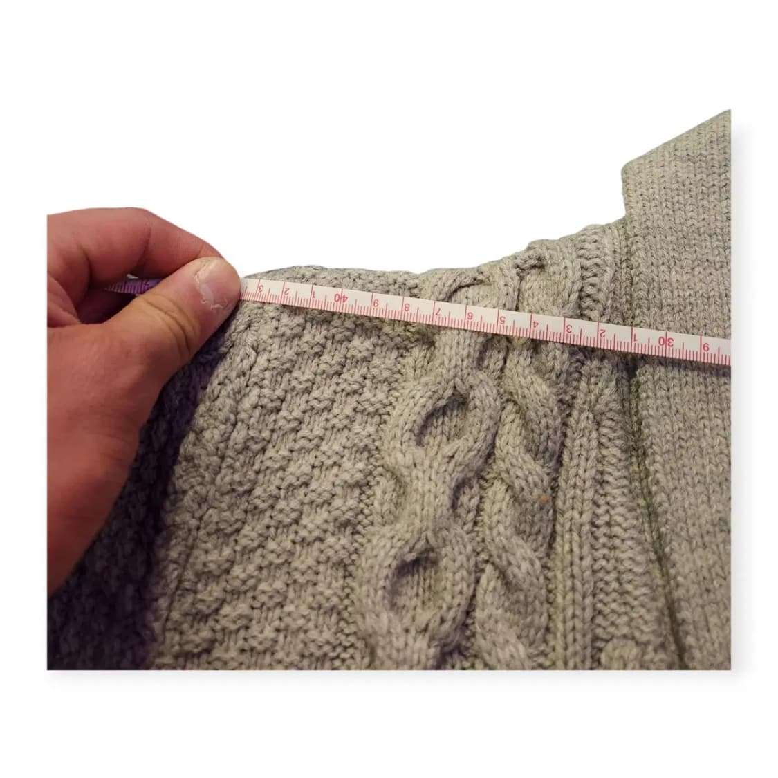 L)MEN JARO 그레이 니트 꽈배기 케이블 가디건 단추가디건 두꺼운 상품이미지5