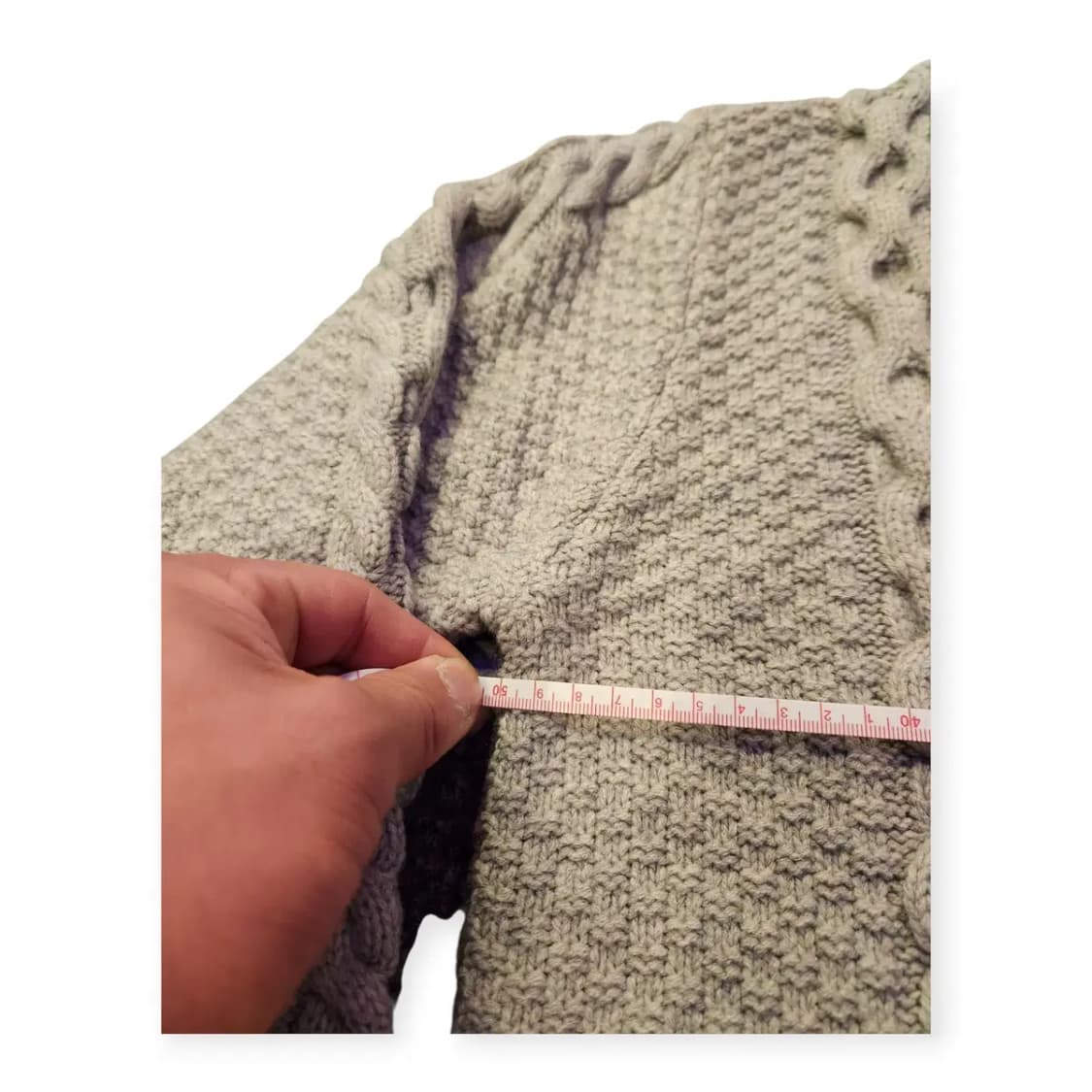 L)MEN JARO 그레이 니트 꽈배기 케이블 가디건 단추가디건 두꺼운 상품이미지6