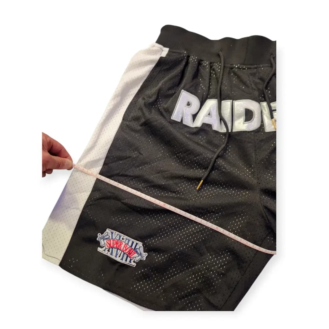 3XL)라스베이거스 레이더스 밴딩 무에타이 복서 팬츠 블랙&화이트 상품이미지7