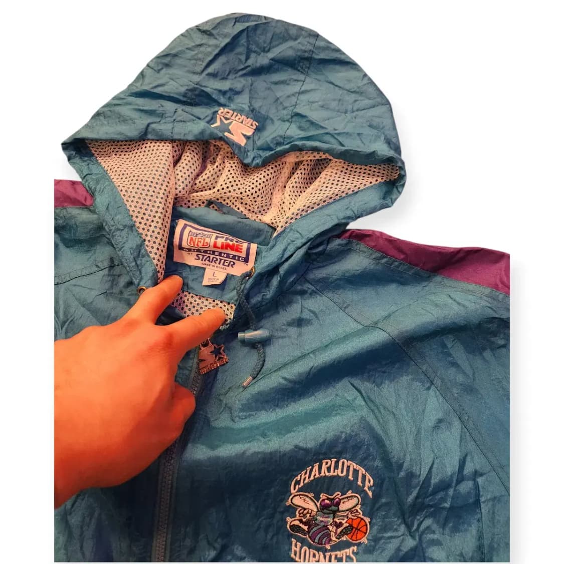 L)90S 스타터 샬럿 호네츠 오버핏 바람막이 윈드브레이커 셋업 세트 상품이미지6