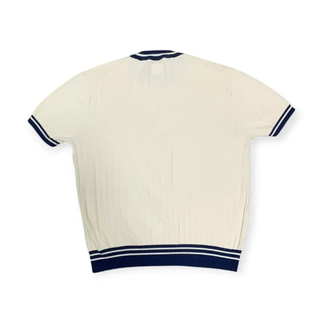 M)GDDQSDC 반팔 니트 머슬핏 티셔츠 베이지&네이비 상품이미지2