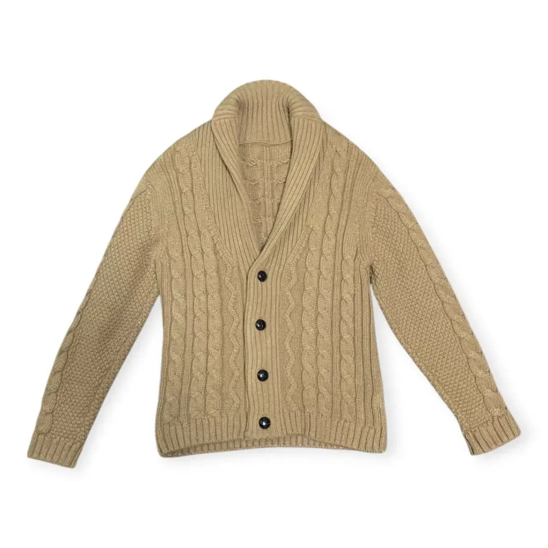 L)꽈배기 니트 숄카라 가디건 베이지색 두꺼운가디건 코위찬 상품이미지1