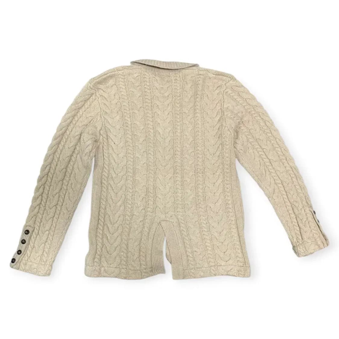 XL)mood 꽈배기 베이지 포켓 버튼 울 니트 숄카라 가디건 상품이미지2