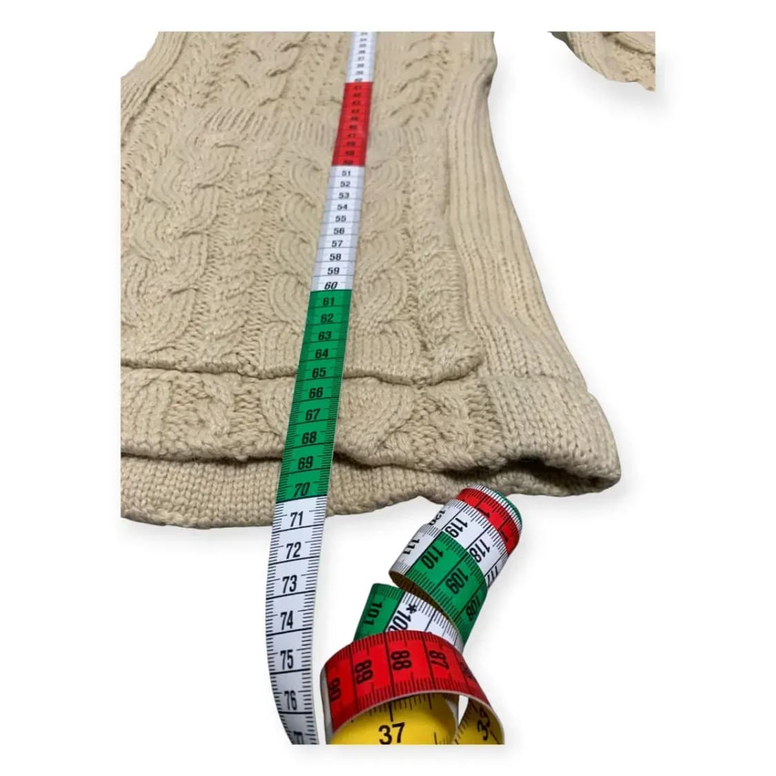 XL)mood 꽈배기 베이지 포켓 버튼 울 니트 숄카라 가디건 상품이미지6