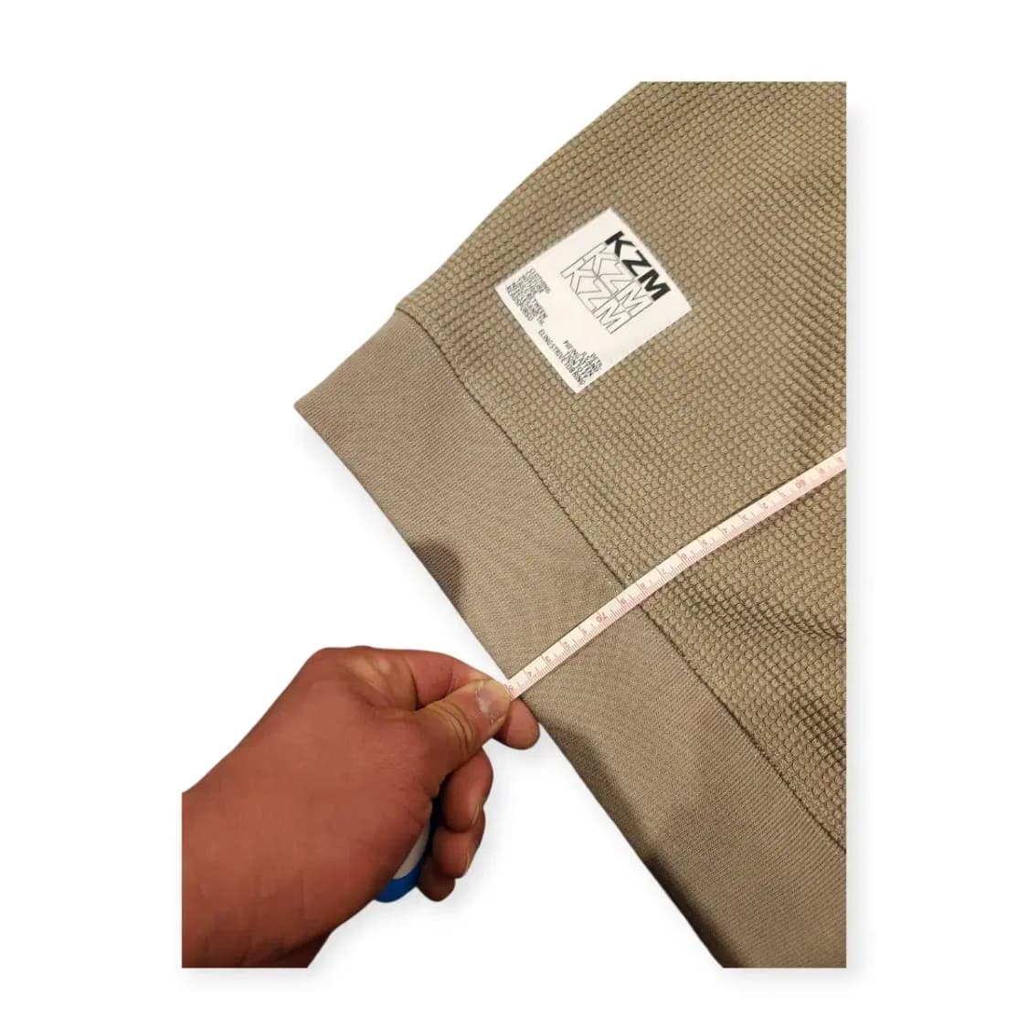 KZM 케이지엠 와플 크루넥 맨투맨 긴팔 롱슬리브 카키색 상품이미지7