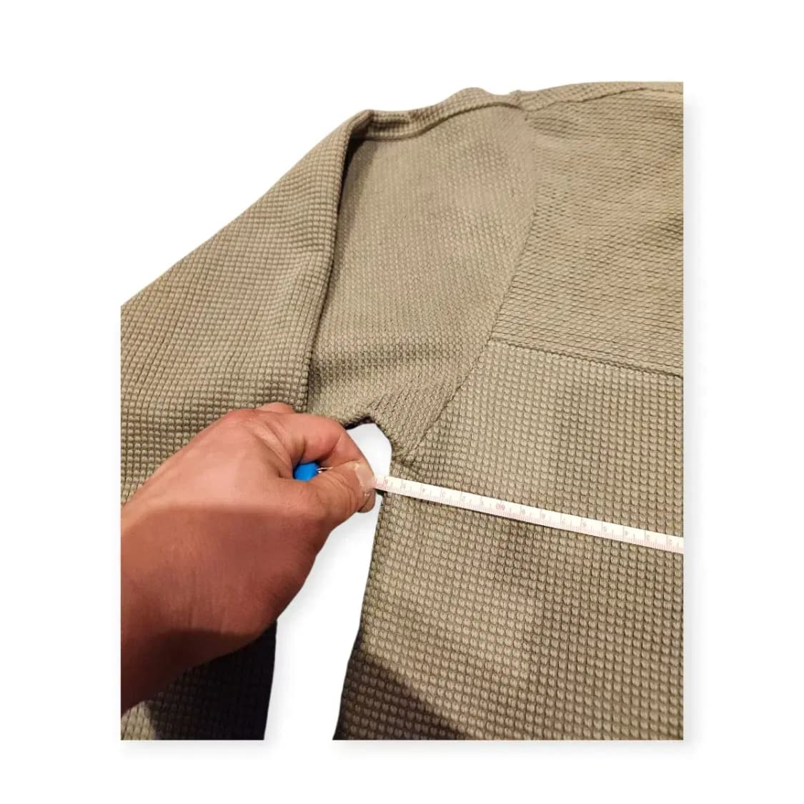 KZM 케이지엠 와플 크루넥 맨투맨 긴팔 롱슬리브 카키색 상품이미지8