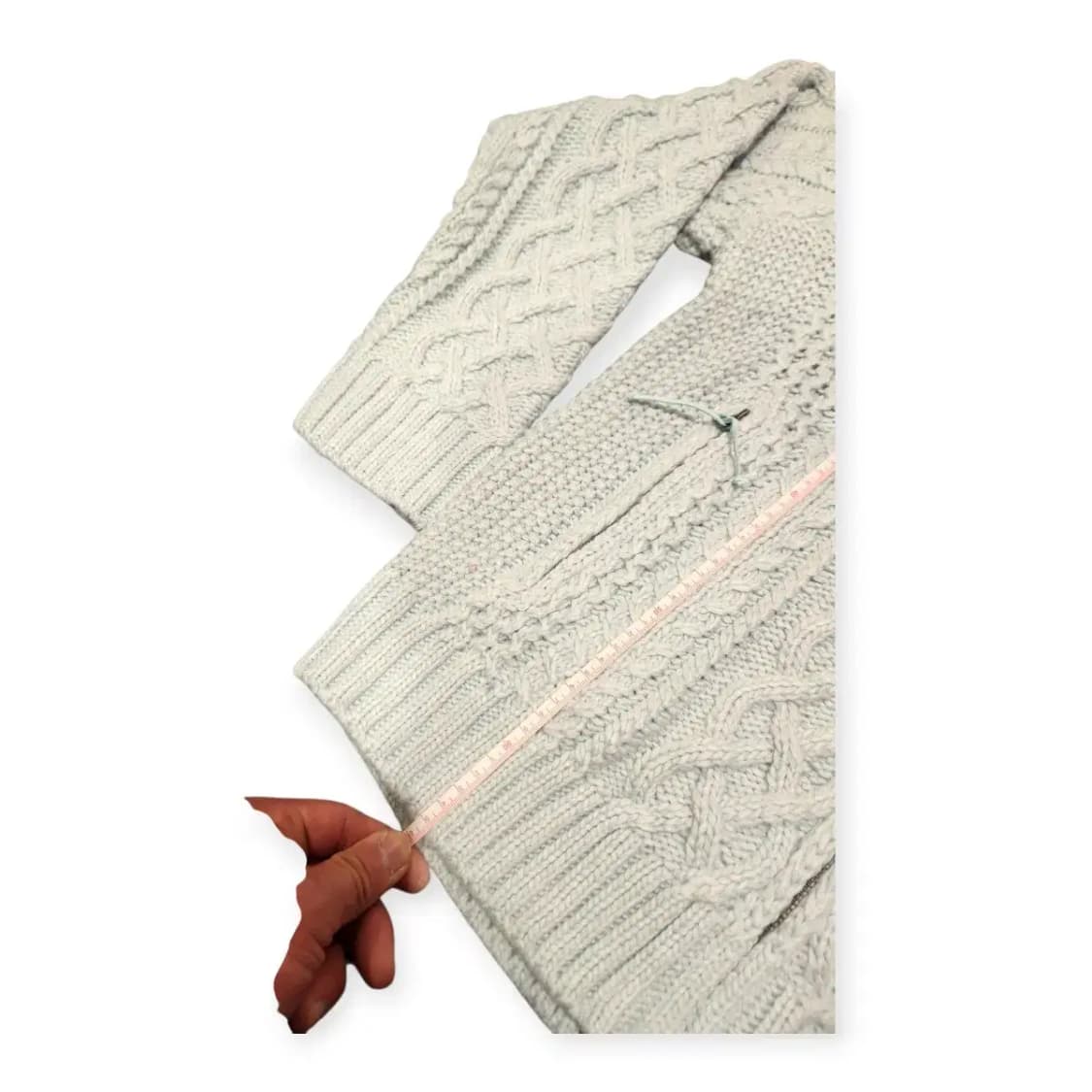 L)MOOD 민트 풀집업 꽈배기 니트 집업가디건  카라 가디건 상품이미지7