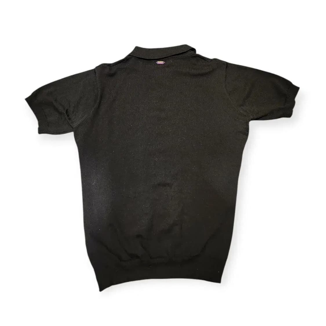 XL)mood 블랙 니트 반팔 폴로티 카라넥반팔티 상품이미지3