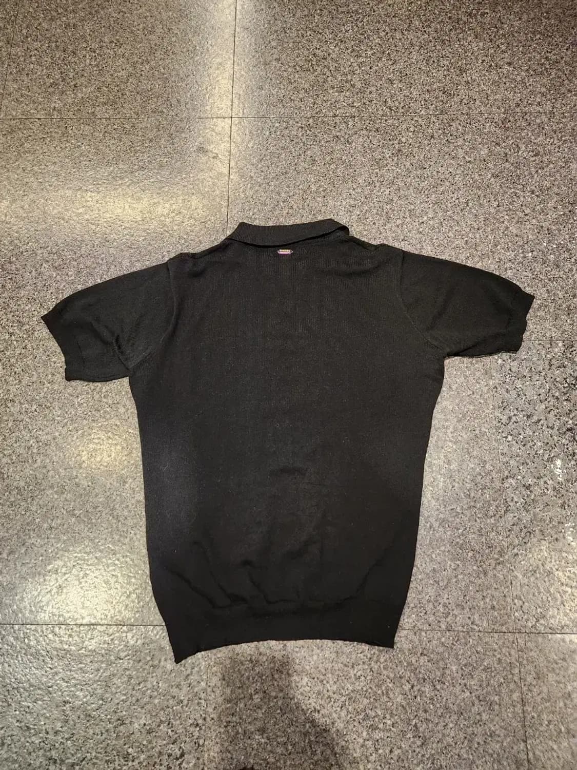 XL)mood 블랙 니트 반팔 폴로티 카라넥반팔티 상품이미지7