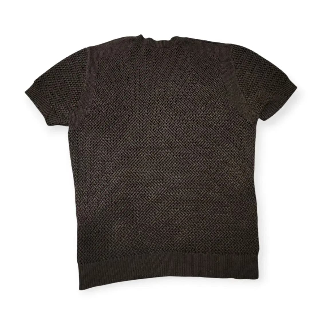 L)Mood 블랙 V넥 반팔 검정색 니트 브이넥 울 니트 스웨터 상품이미지2