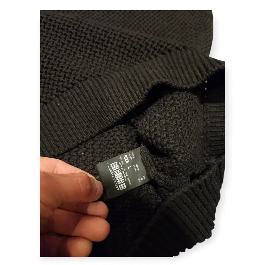 L)Mood 블랙 V넥 반팔 검정색 니트 브이넥 울 니트 스웨터 상품이미지3