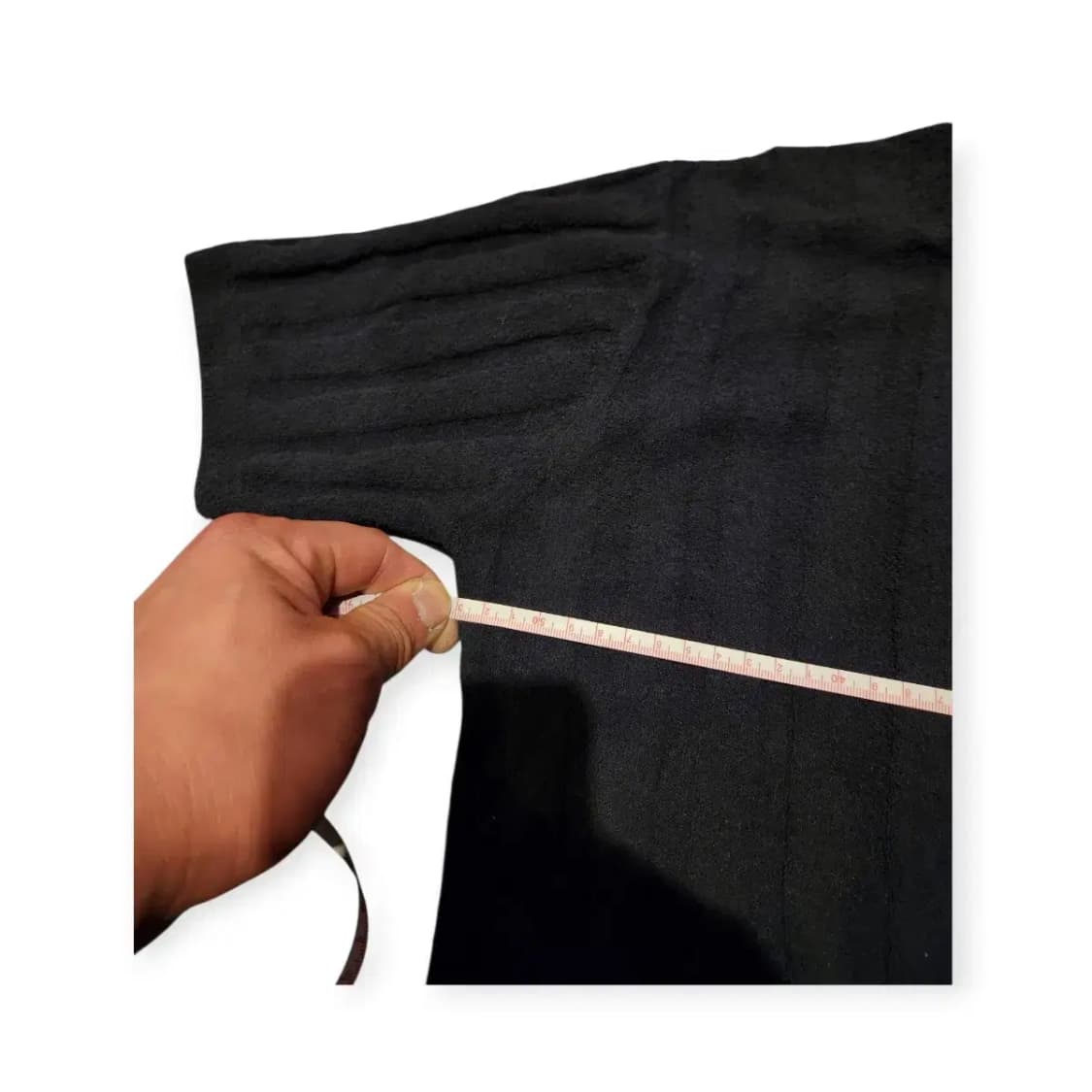 M)골지 반팔 머슬핏 카라넥 니트 블랙 상품이미지4