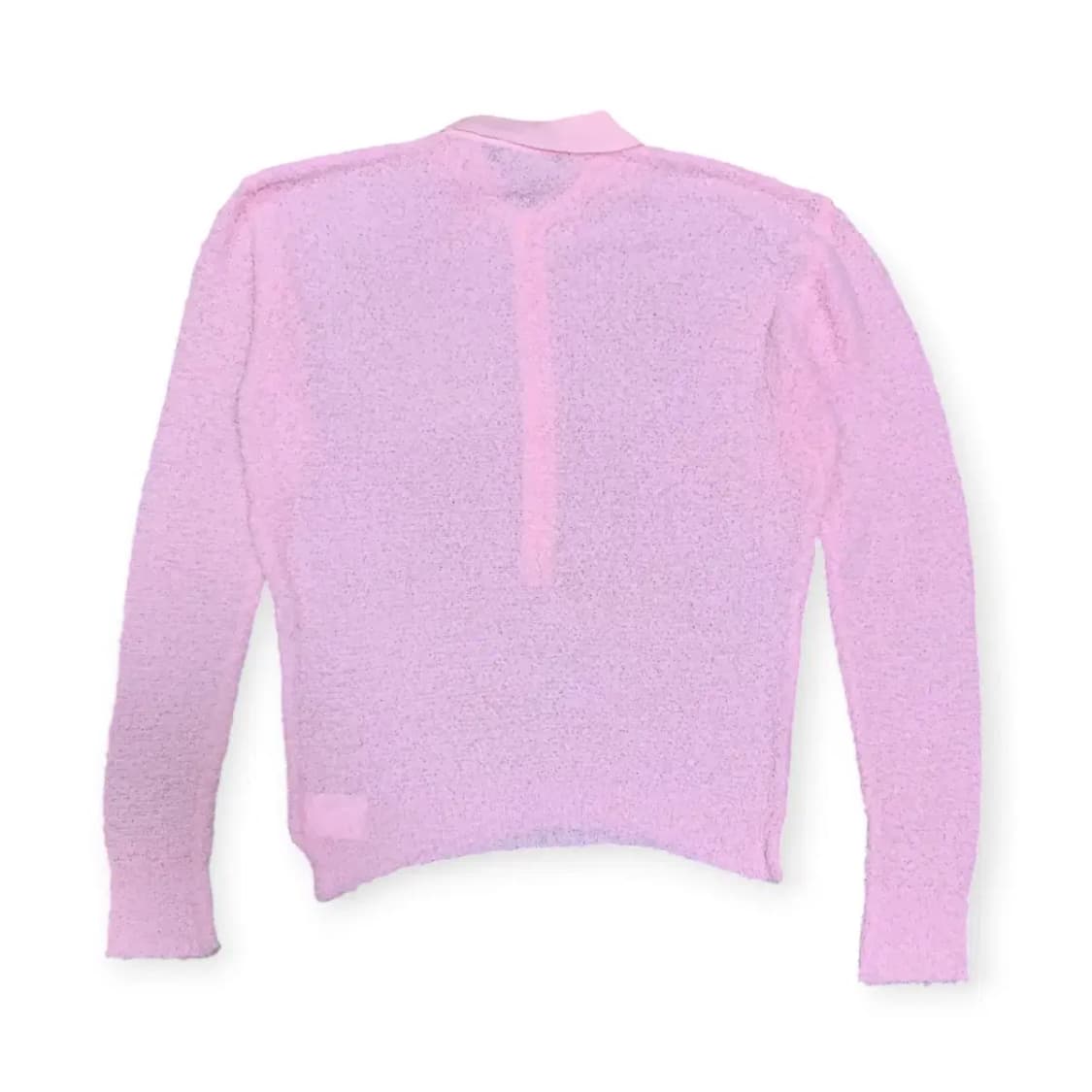 XL)MOOD 부클 카라 헨리넥 부클 핑크 긴팔 니트 분홍색 니트 상품이미지1