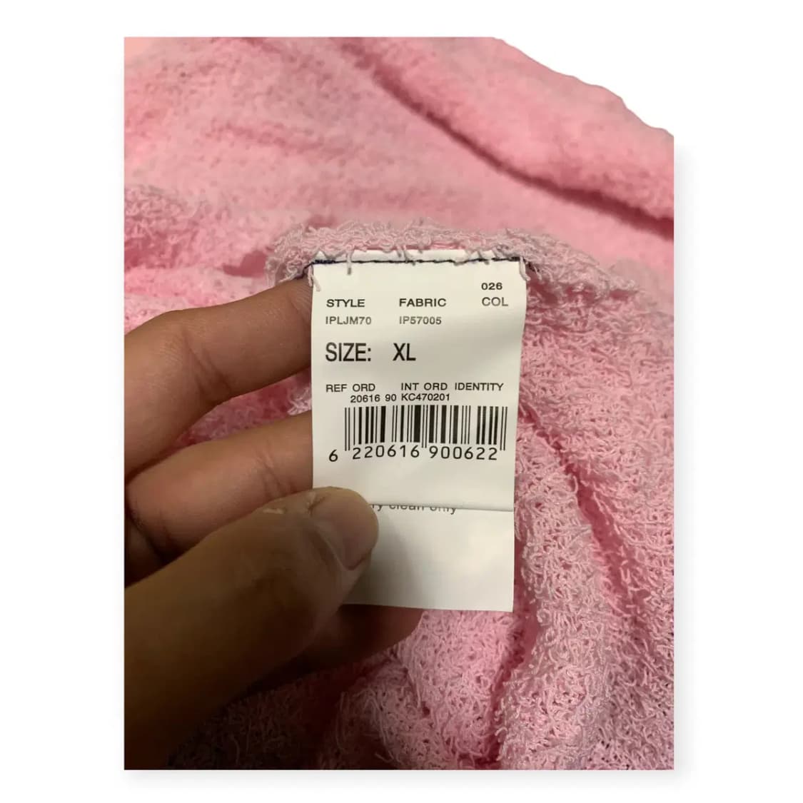 XL)MOOD 부클 카라 헨리넥 부클 핑크 긴팔 니트 분홍색 니트 상품이미지3