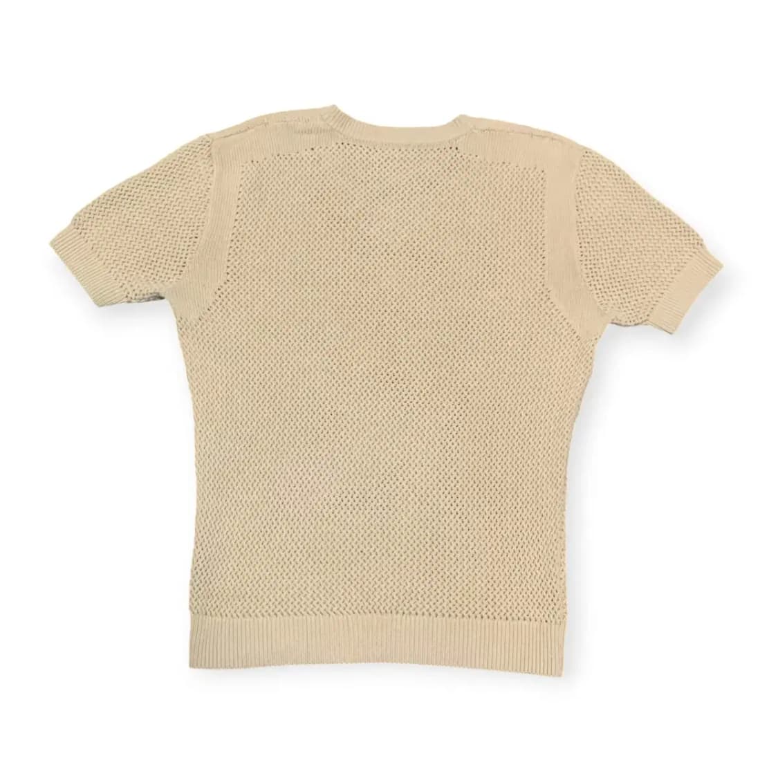 XL)MOOD 베이지 반팔 브이넥 머슬핏 니트 티셔츠 상품이미지2