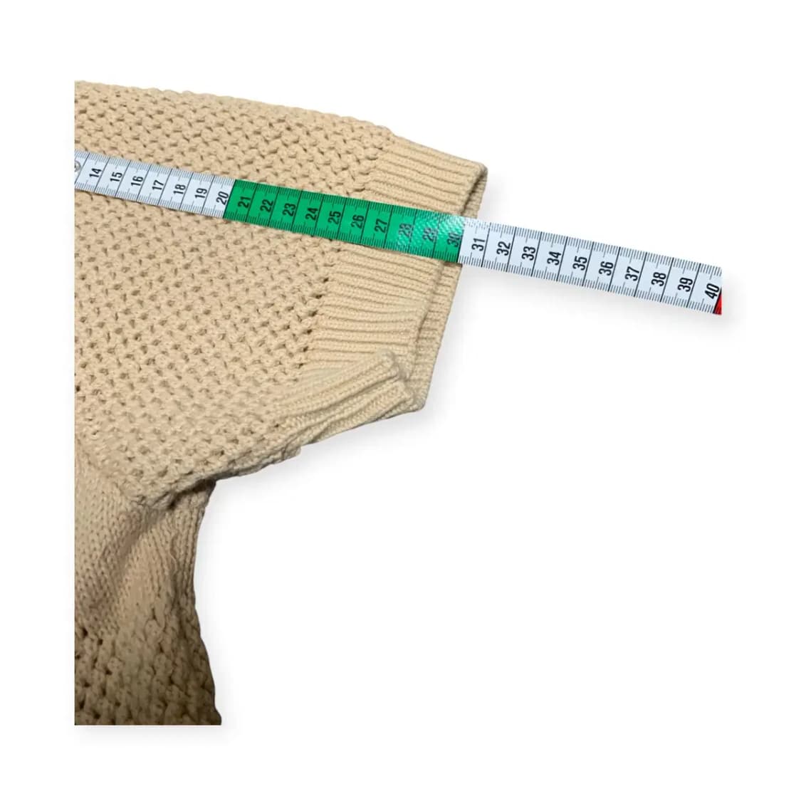 XL)MOOD 베이지 반팔 브이넥 머슬핏 니트 티셔츠 상품이미지4